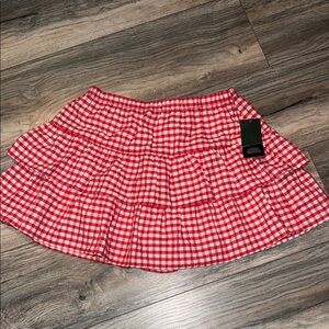 Wild Fable Red Checkered Skater Skirt
